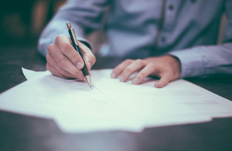 writing on a piece of paper