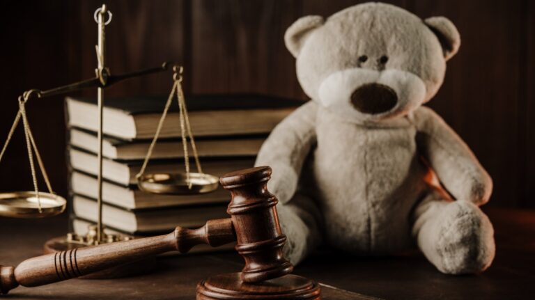 gavel with a teddy bear