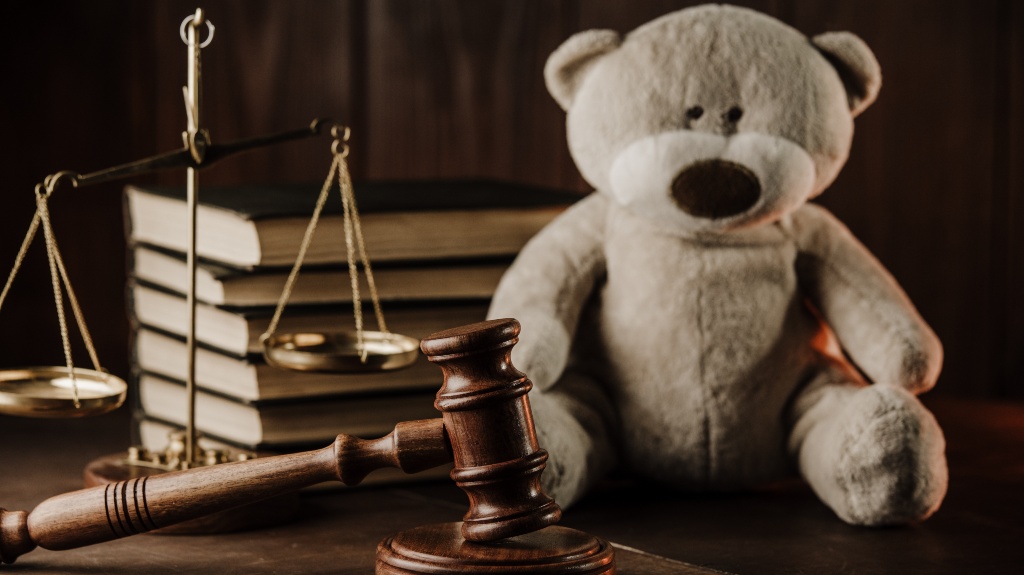 gavel with a teddy bear